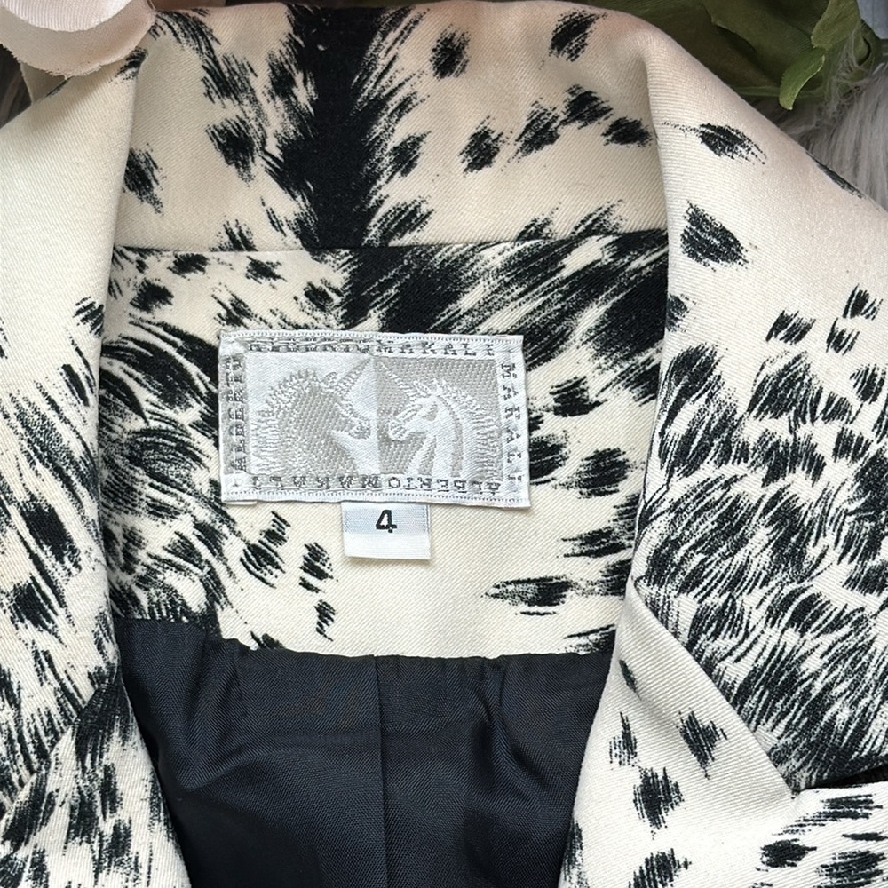 Vintage Alberto Makali White Lace Trim Western Blazer Cowgirl Rodeo Jacket - Picture 3 of 8